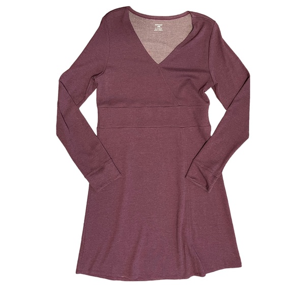 Horny Toad Dresses & Skirts - Horny Toad Finlay Faux Wrap Long Sleeve Dress in Burgundy Size X Large